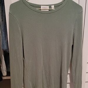 Cyrus Ribbed Knit Top in Soft Green